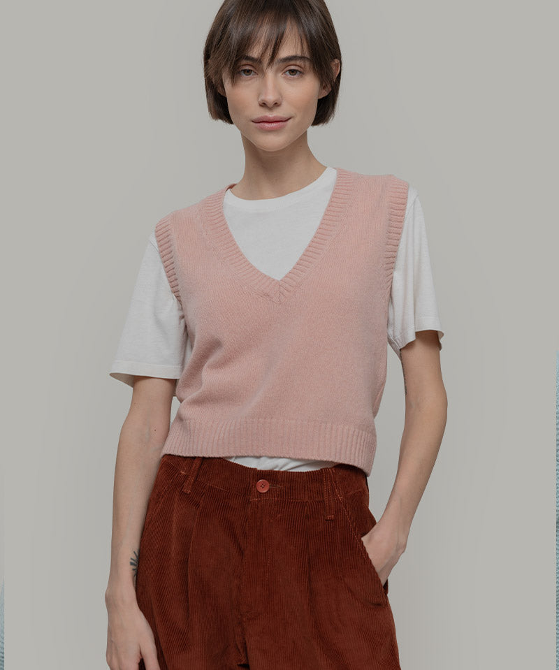 Gilet Donna Scollo V Lana Melania - Rifò Lab Moda circolare made in Italy