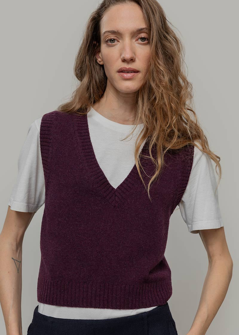 Gilet Donna Scollo V Lana Melania - Rifò Lab Moda circolare made in Italy