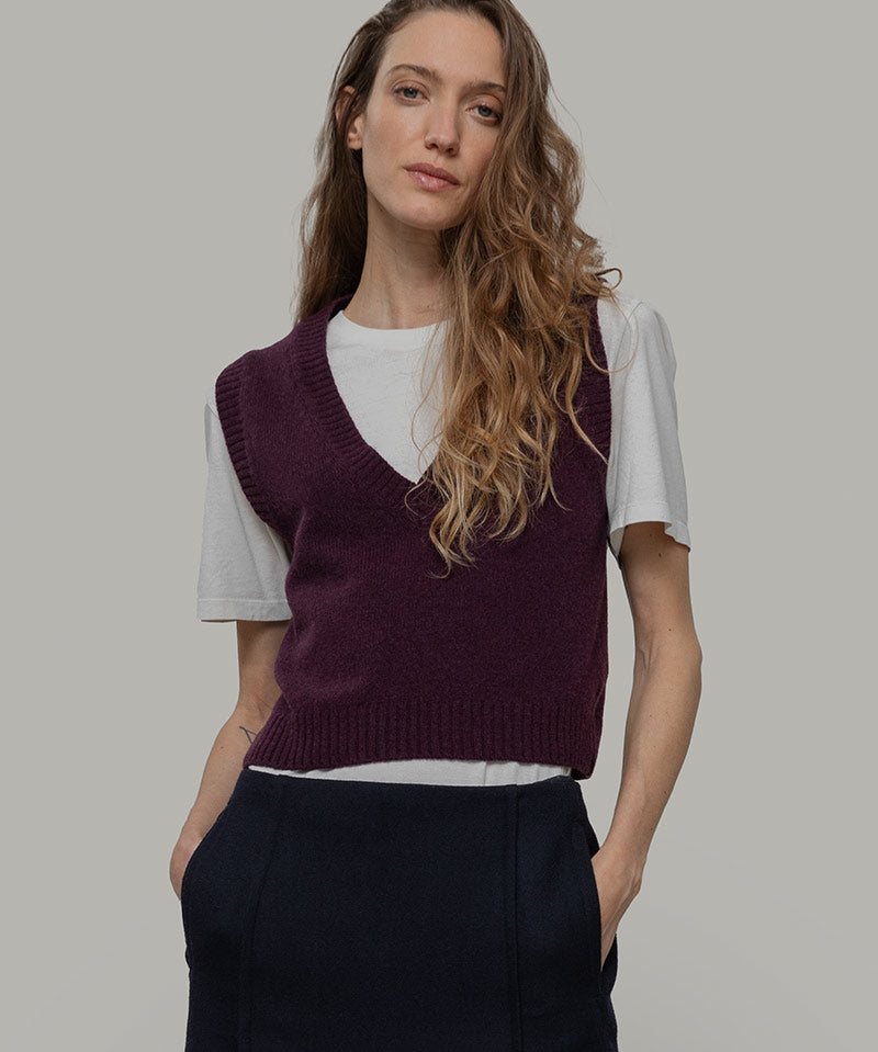 Gilet Donna Scollo V Lana Melania - Rifò Lab Moda circolare made in Italy