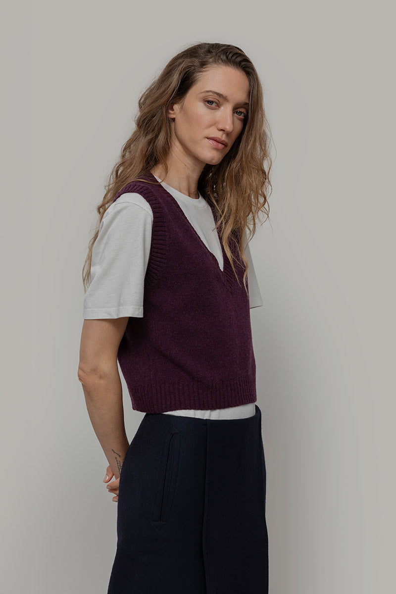 Gilet Donna Scollo V Lana Melania - Rifò Lab Moda circolare made in Italy