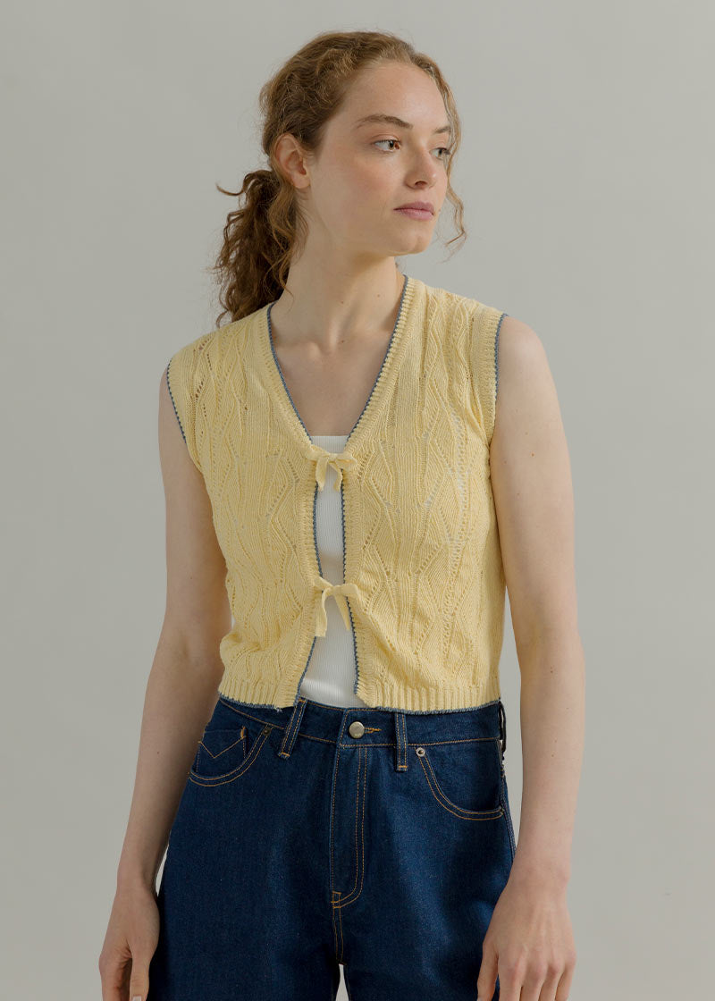 Gilet in Maglia Smanicato Donna Cotone Vania - Rifò