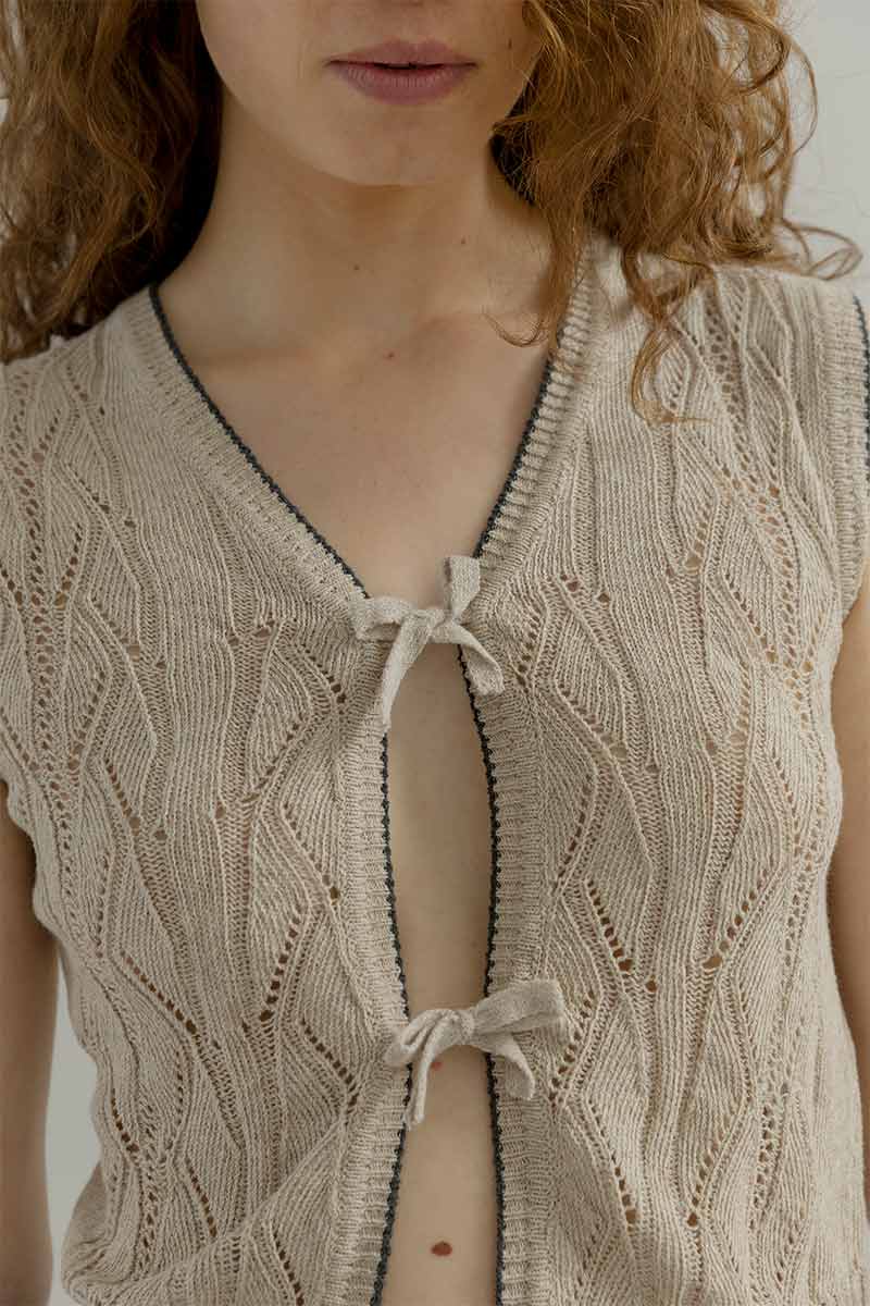 Gilet in Maglia Smanicato Donna Cotone Vania - Rifò