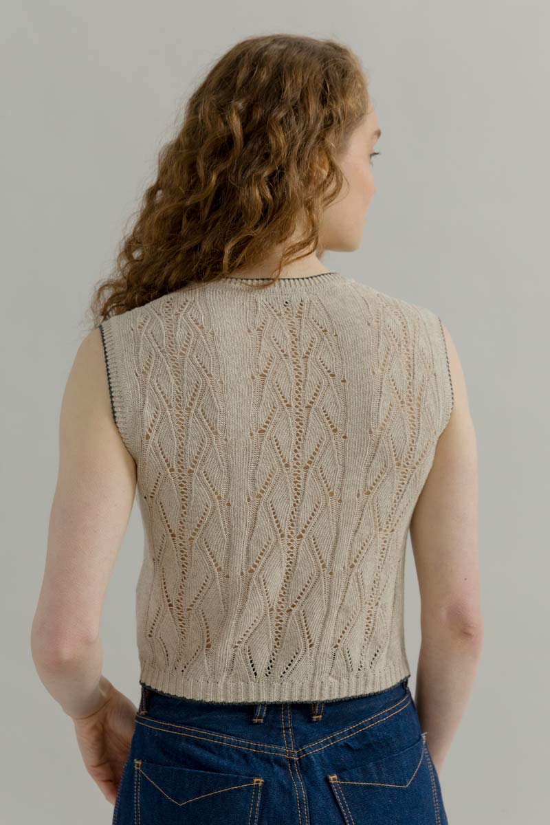 Gilet in Maglia Smanicato Donna Cotone Vania - Rifò