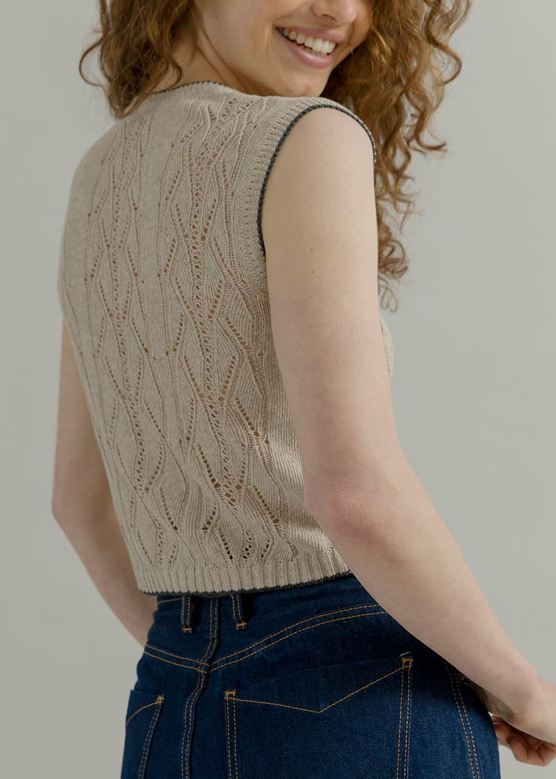 Gilet in Maglia Smanicato Donna Cotone Vania - Rifò