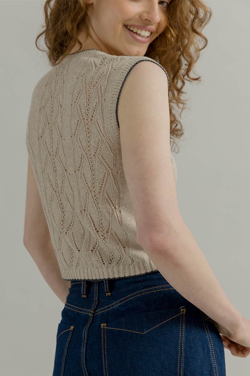 Gilet in Maglia Smanicato Donna Cotone Vania - Rifò