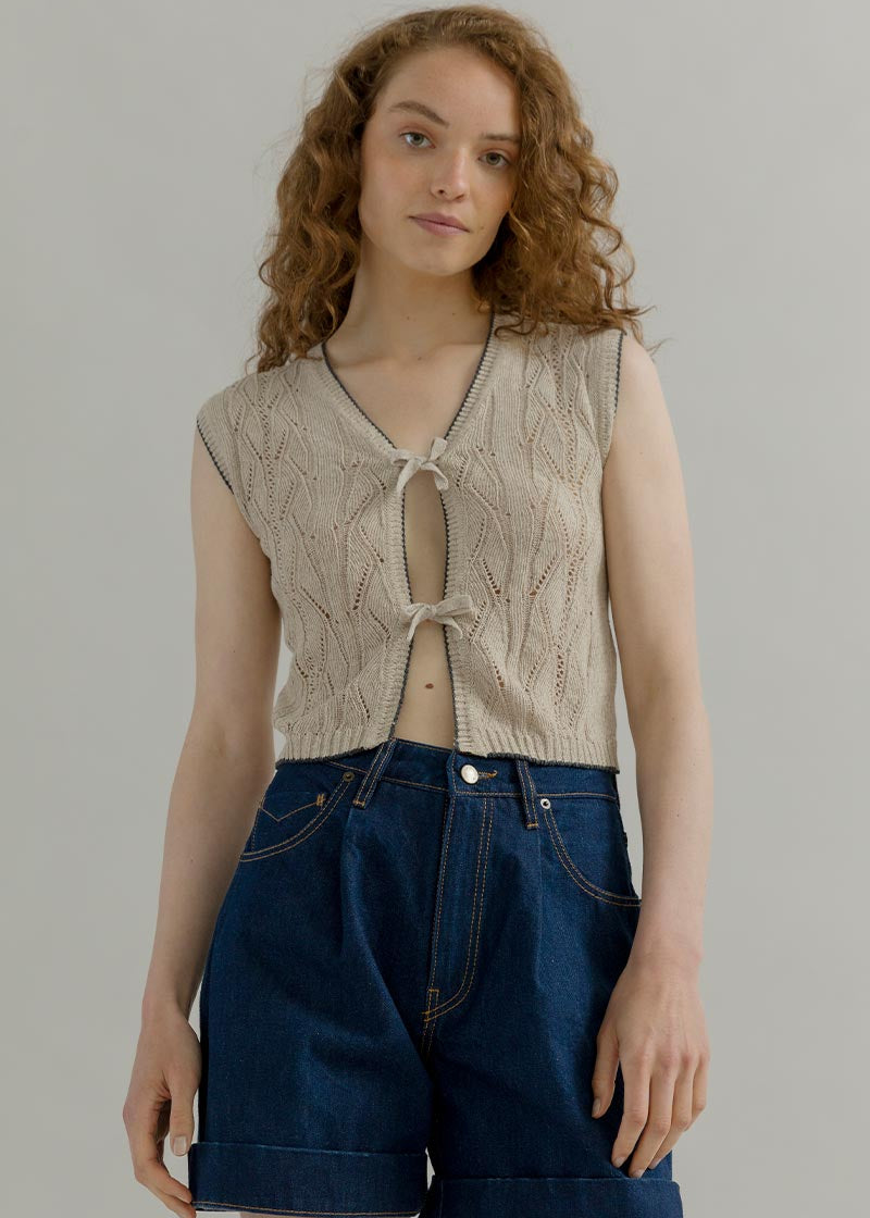 Gilet in Maglia Smanicato Donna Cotone Vania - Rifò