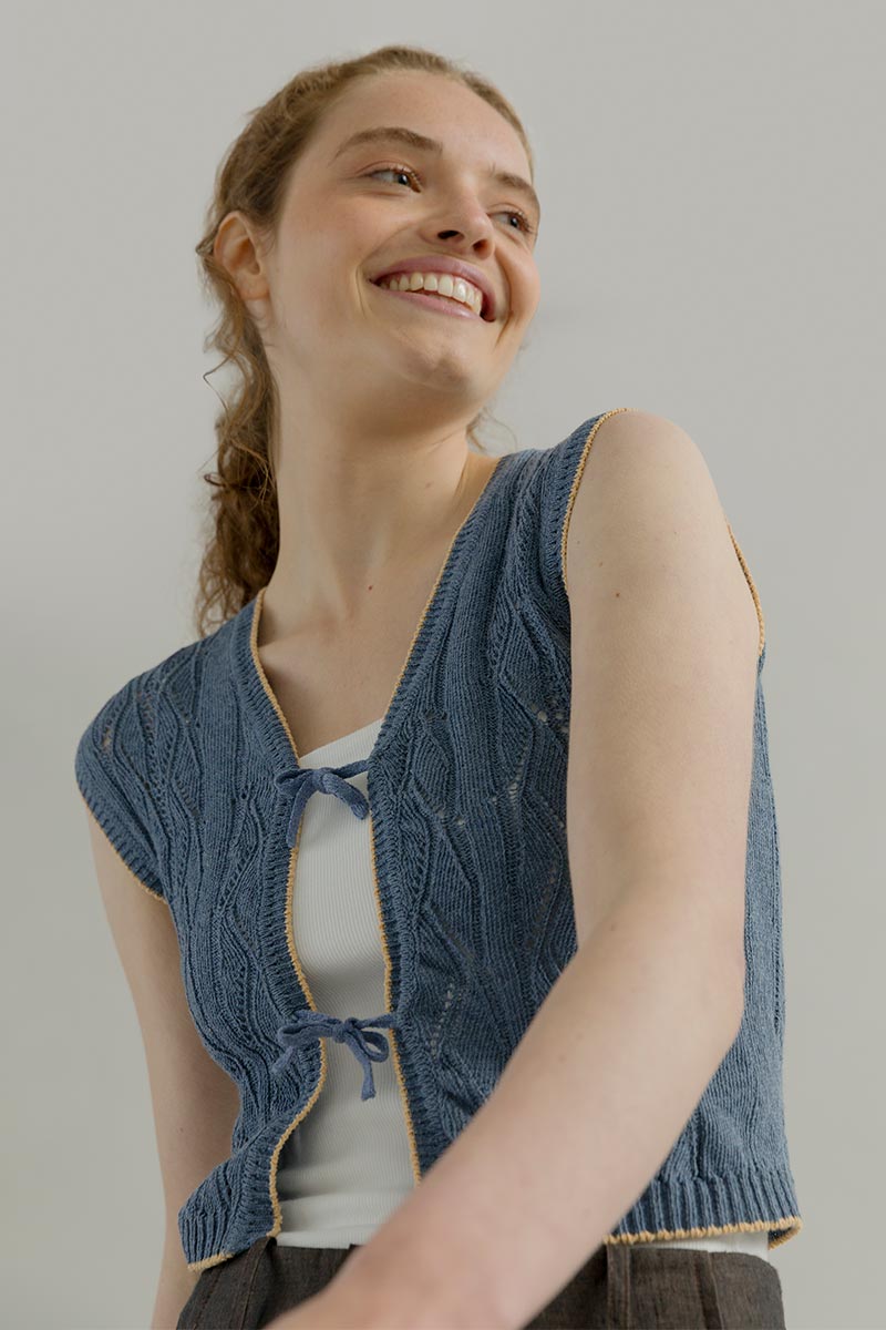 Gilet in Maglia Smanicato Donna Cotone Vania - Rifò