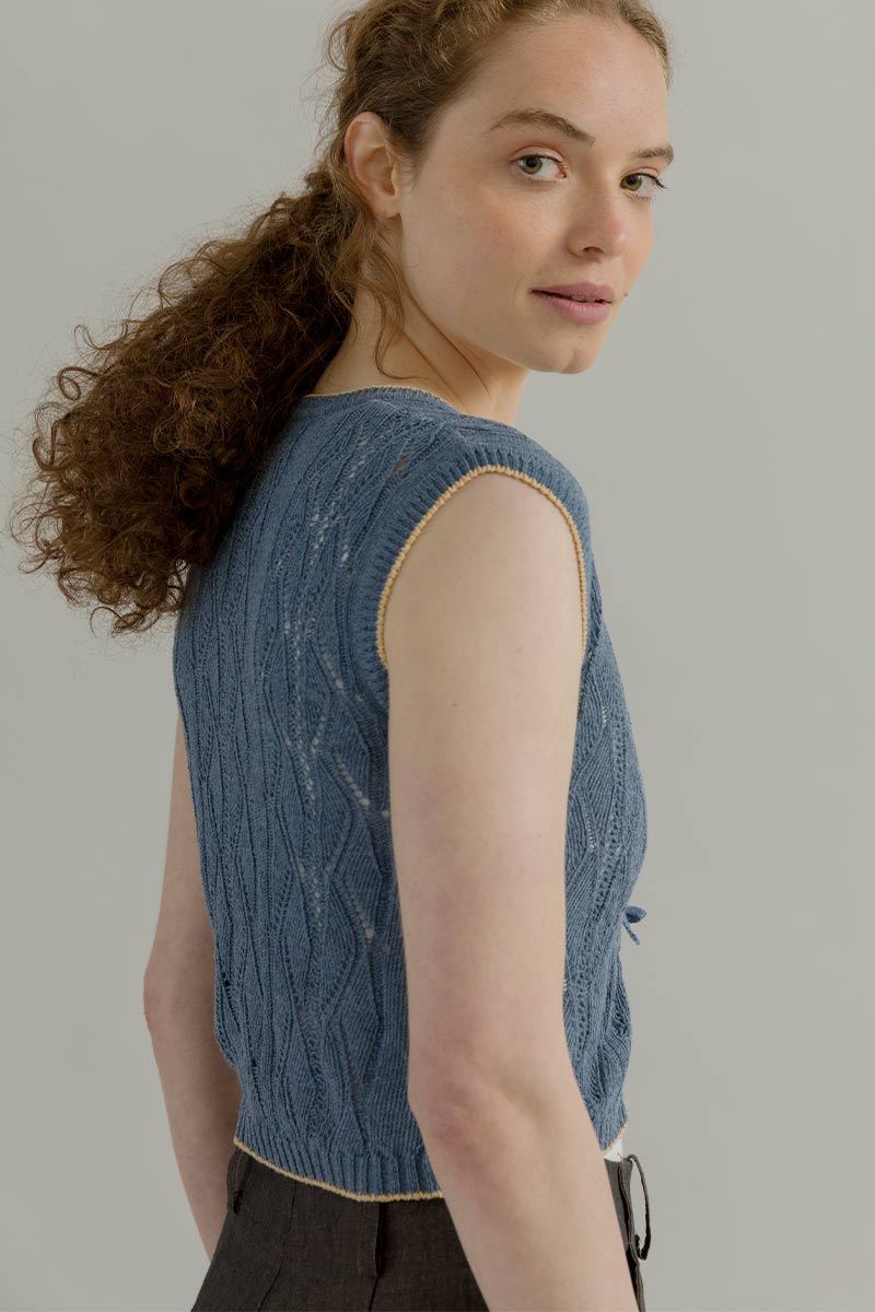 Gilet in Maglia Smanicato Donna Cotone Vania - Rifò