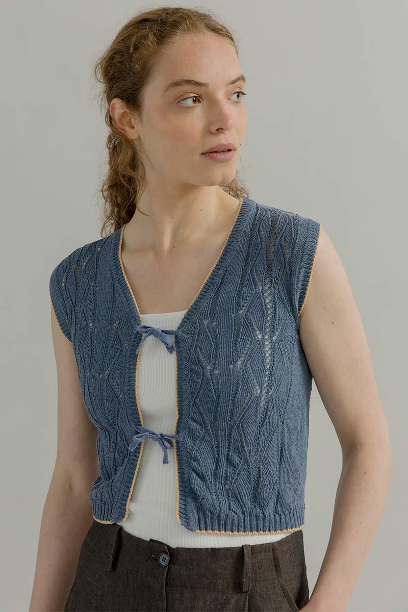 Gilet in Maglia Smanicato Donna Cotone Vania - Rifò