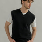 Gilet Uomo Cashmere Scollo a V Maglione Senza Maniche Uomo Ascanio - Rifò Lab Moda circolare made in Italy
Nero Ardesia