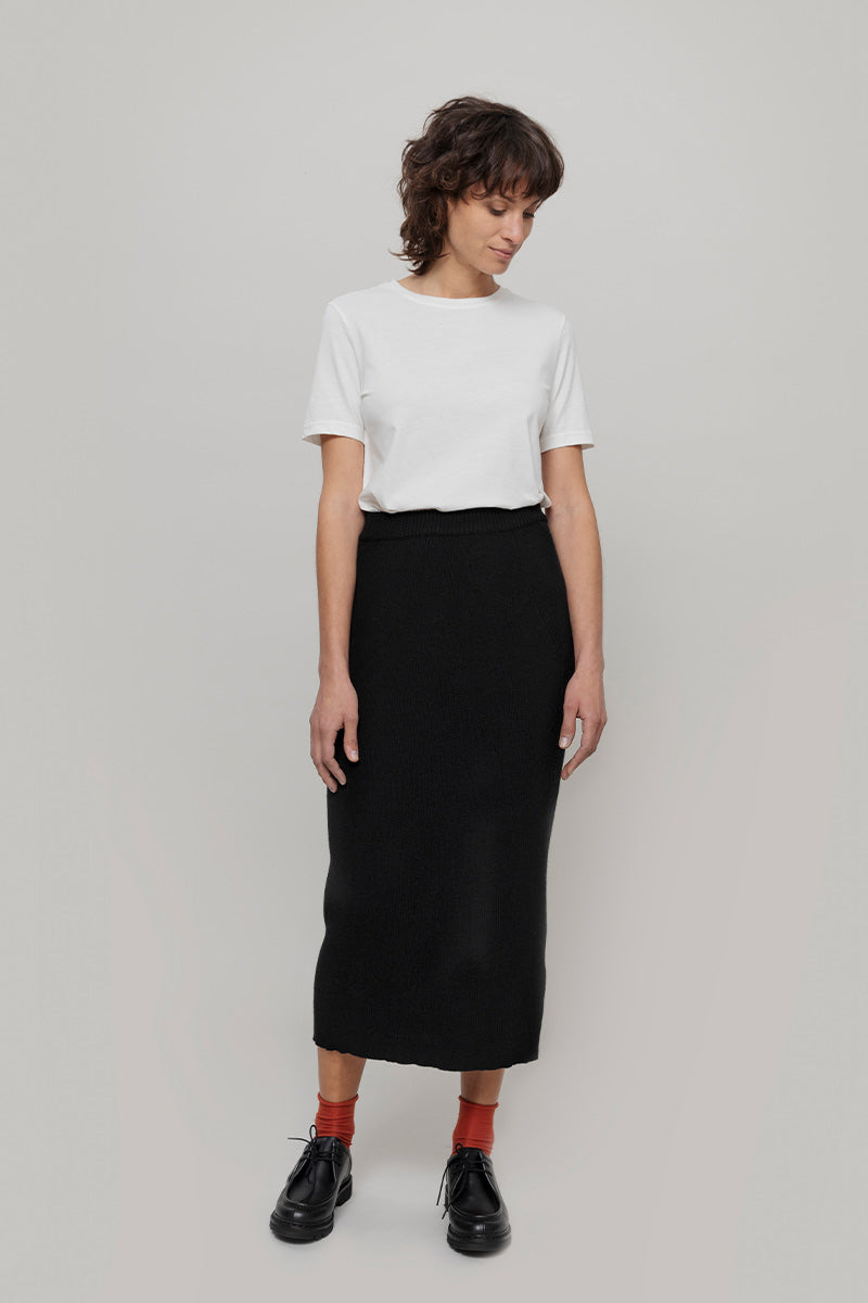 Gonna Lunga Lana Rigenerata Donna Pamela - Rifò Lab Moda circolare made in Italy
Nero Ardesia