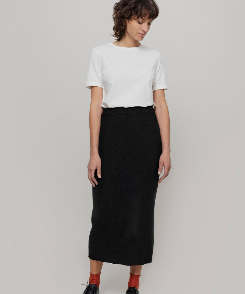 Gonna Lunga Lana Rigenerata Donna Pamela - Rifò Lab Moda circolare made in Italy
Nero Ardesia