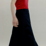Gonna Midi Donna Elegante Lana Nera Clelia - Rifò Lab Moda circolare made in Italy