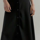 Gonna Midi Donna Elegante Lana Nera Clelia - Rifò Lab Moda circolare made in Italy