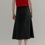 Gonna Midi Donna Elegante Lana Nera Clelia - Rifò Lab Moda circolare made in Italy
