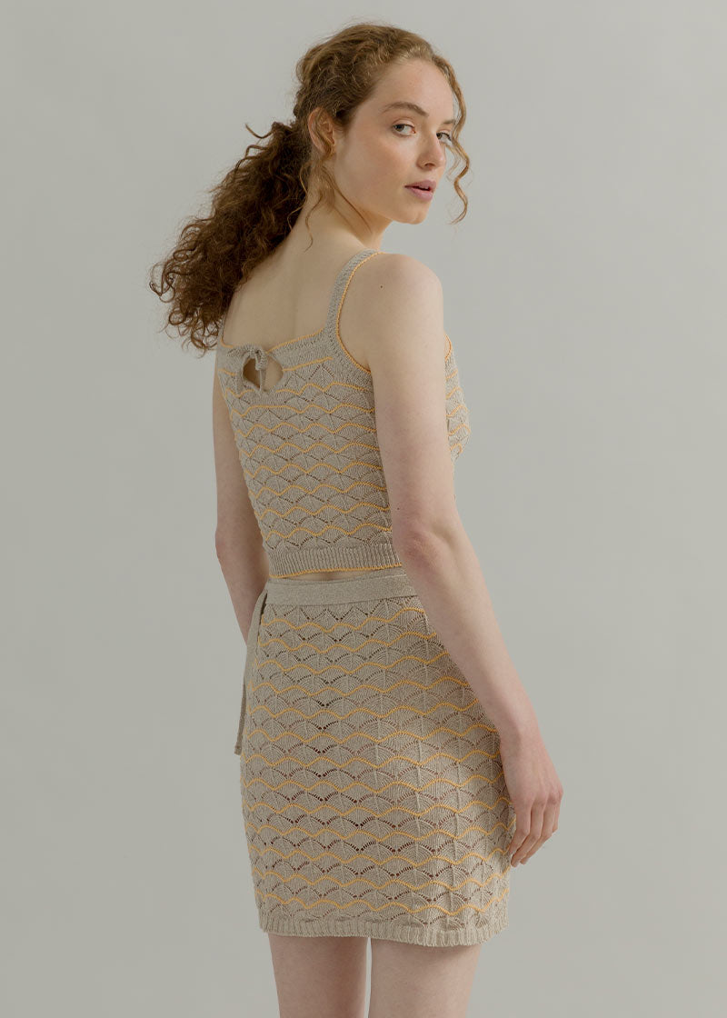 Tank Top Donna Cotone in Maglia Biege Perla - Rifò