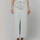 Gonna Jeans Lunga Donna Denim Riciclato Chiara Ecrù Egle - Rifò Lab Moda circolare made in Italy