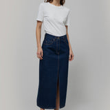 Gonna Jeans Lunga Donna Denim Riciclato Blu Egle - Rifò