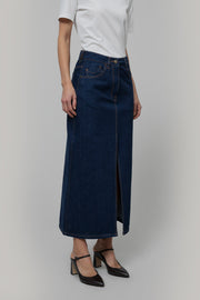 Gonna Jeans Lunga Donna Denim Riciclato Blu Egle - Rifò