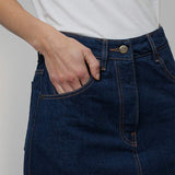 Gonna Jeans Lunga Donna Denim Riciclato Blu Egle - Rifò