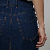 Gonna Jeans Lunga Donna Denim Riciclato Blu Egle - Rifò