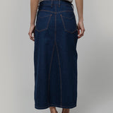 Gonna Jeans Lunga Donna Denim Riciclato Blu Egle - Rifò