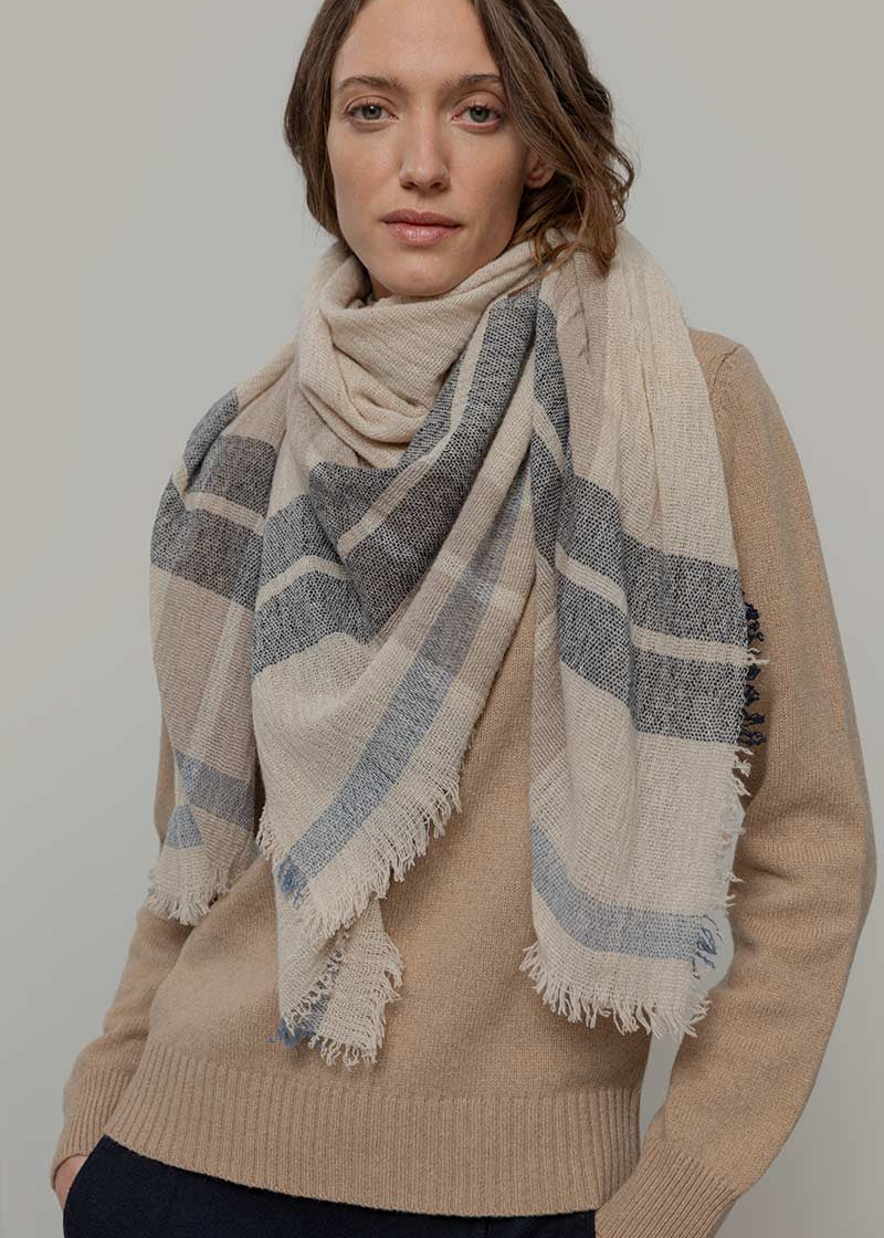 Kefiah Pashmina Donna Uomo Cashmere Rigenerato Clori - Rifò Lab Moda circolare made in Italy
