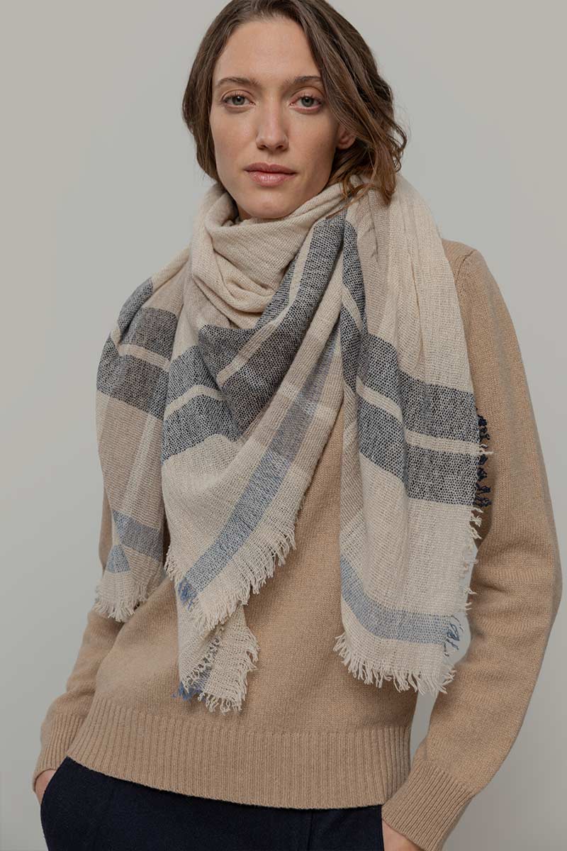 Kefiah Pashmina Donna Uomo Cashmere Rigenerato Clori - Rifò Lab Moda circolare made in Italy