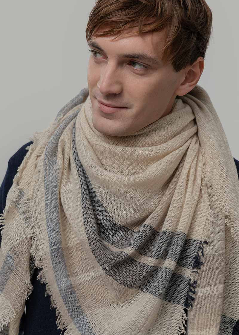 Kefiah Pashmina Donna Uomo Cashmere Rigenerato Clori - Rifò Lab Moda circolare made in Italy