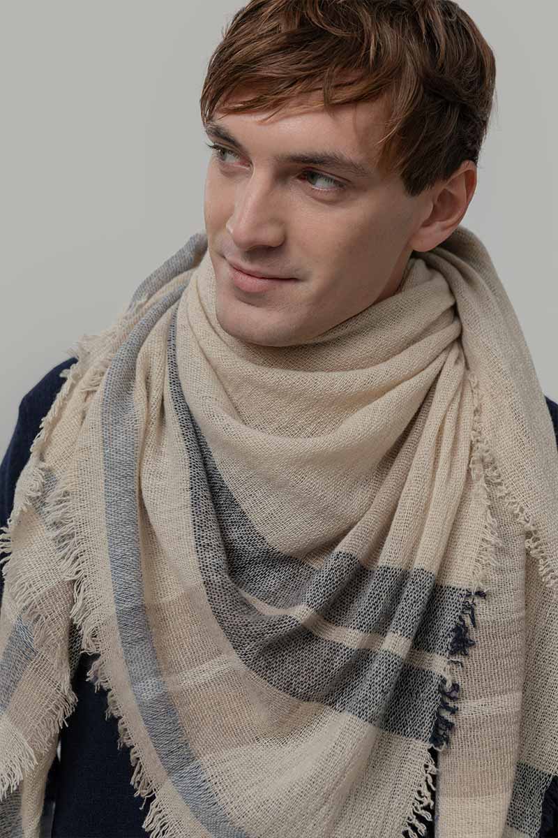 Kefiah Pashmina Donna Uomo Cashmere Rigenerato Clori - Rifò Lab Moda circolare made in Italy