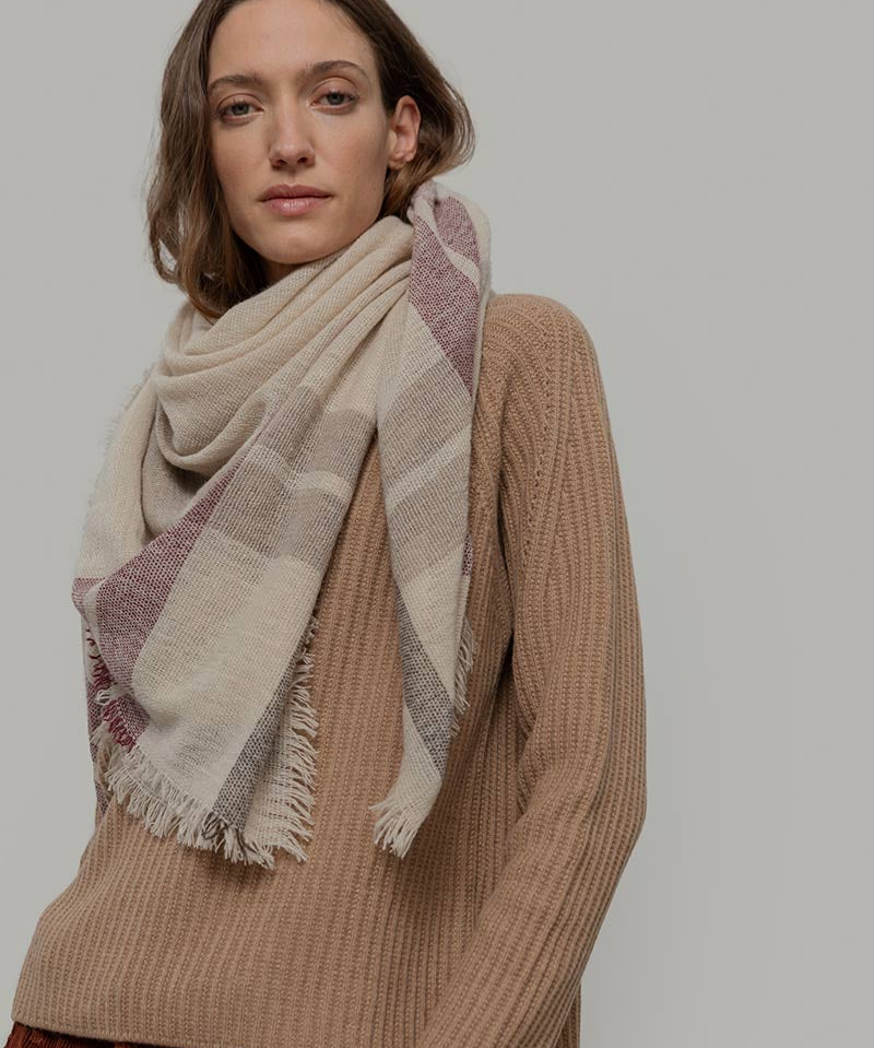 Kefiah Pashmina Donna Uomo Cashmere Rigenerato Clori - Rifò Lab Moda circolare made in Italy