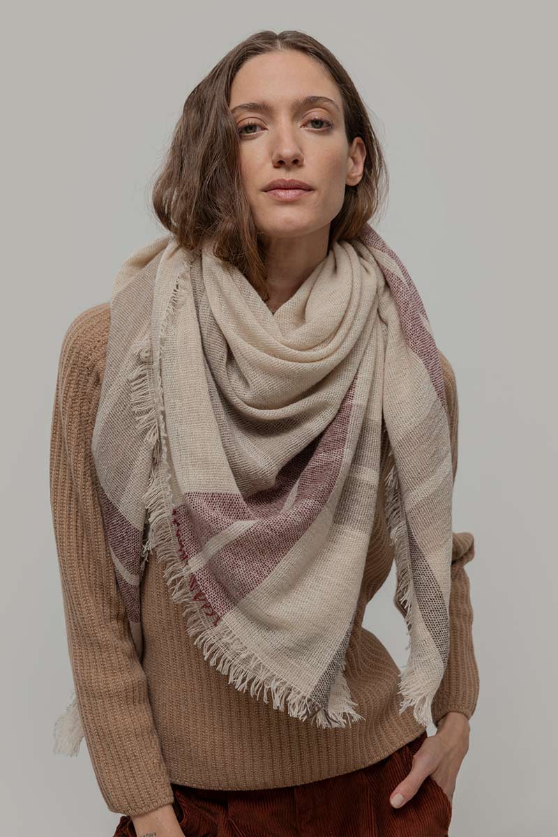 Kefiah Pashmina Donna Uomo Cashmere Rigenerato Clori - Rifò Lab Moda circolare made in Italy