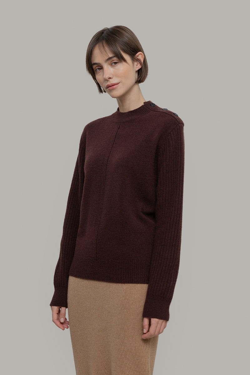 Maglia Collo Lupetto Donna Cashmere Rigenerato Barbara- Rifò Lab Moda circolare made in Italy