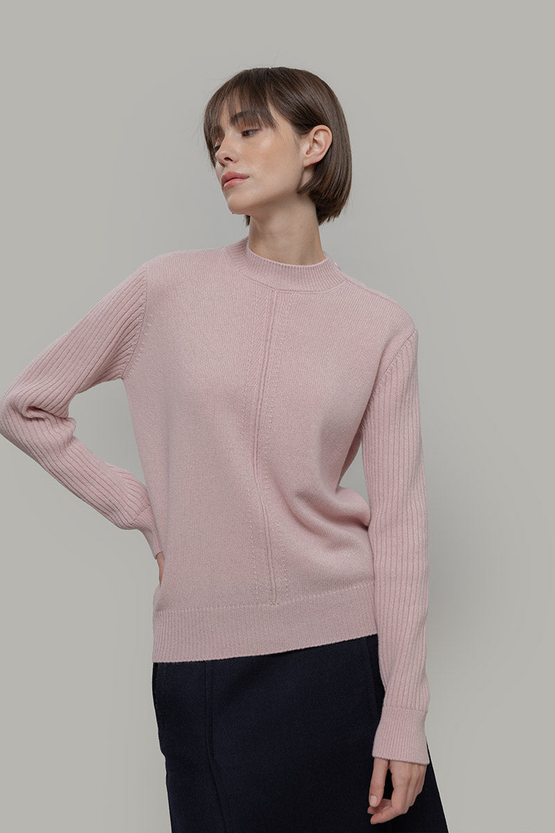 Maglia Collo Lupetto Donna Cashmere Rigenerato Barbara- Rifò Lab Moda circolare made in Italy 
