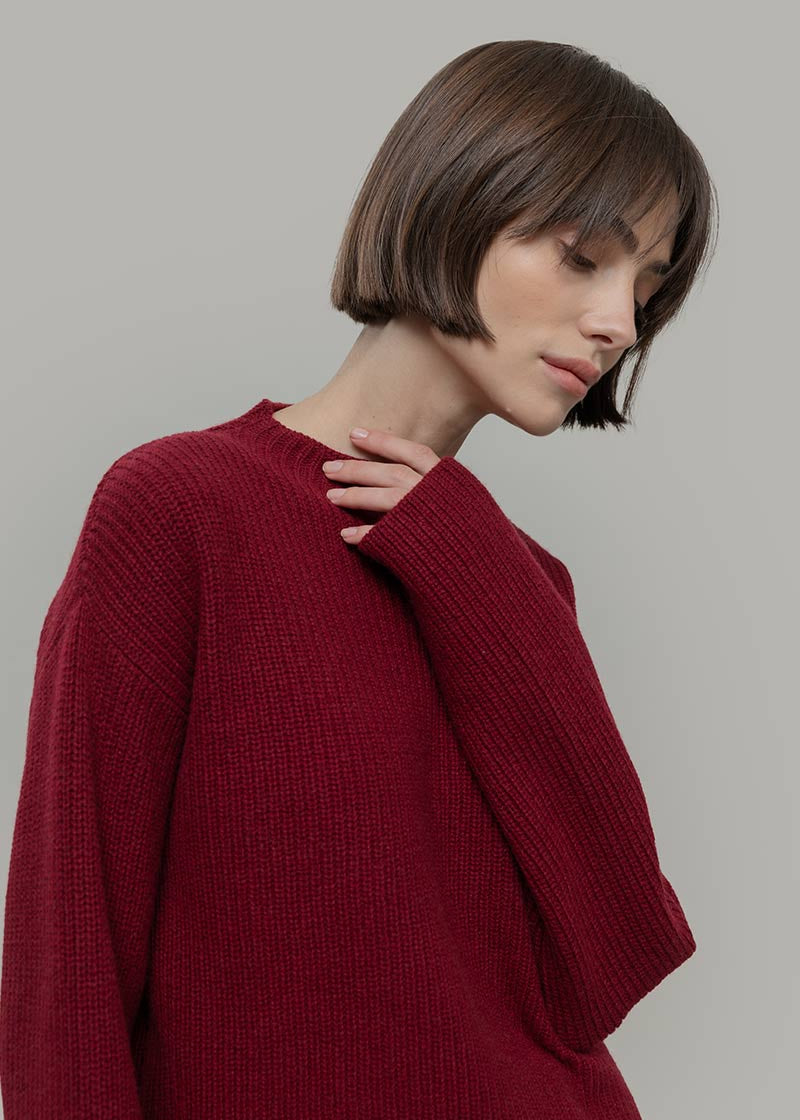 Maglia Donna Cashmere Rigenerato Melissa Rosso - Rifò Lab Moda circolare made in Italy