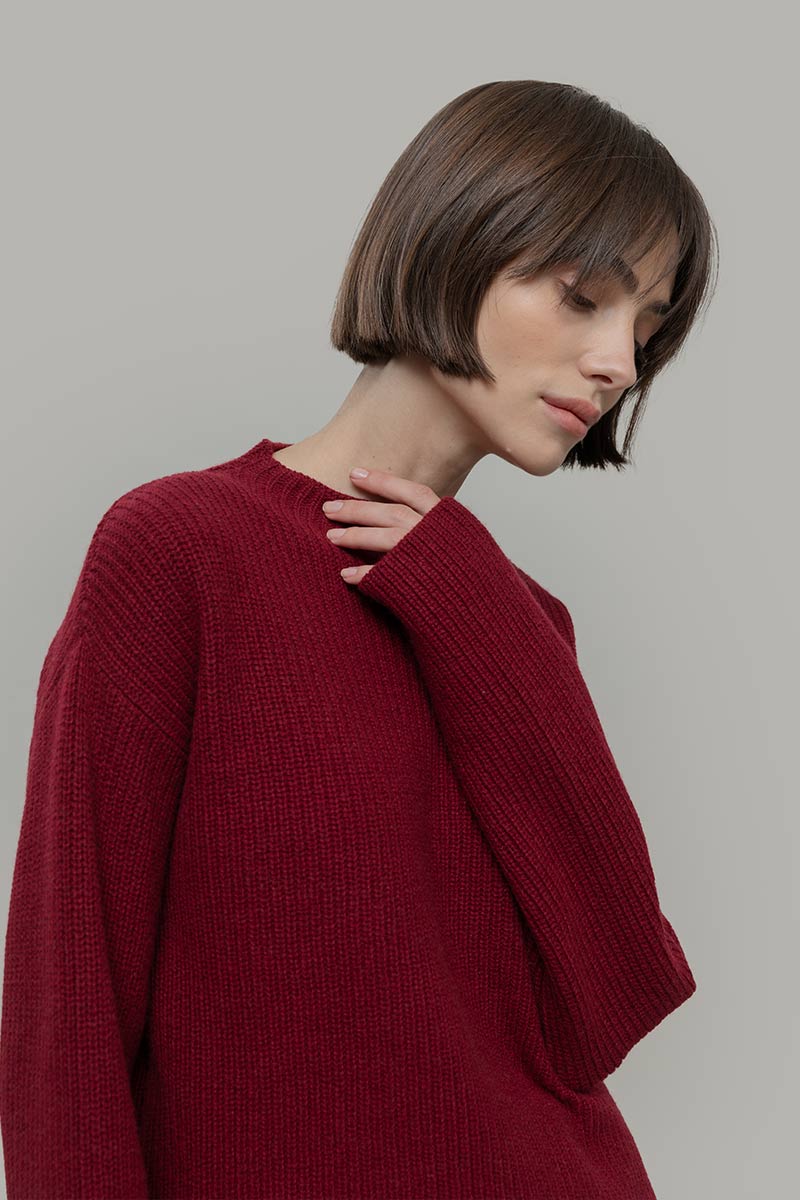 Maglia Donna Cashmere Rigenerato Melissa Rosso - Rifò Lab Moda circolare made in Italy