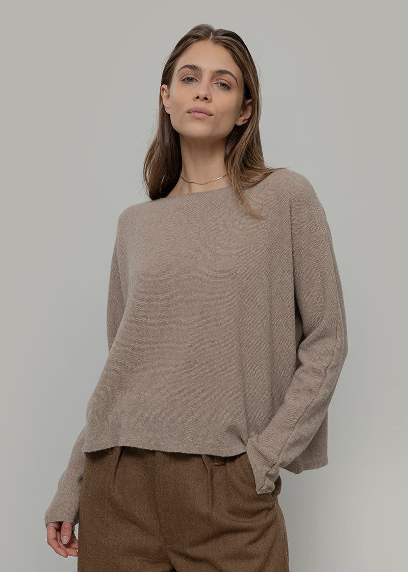 Maglia Donna Cashmere Rigenerato Dorotea Rifò Moda Circolare Made in Italy - Beige