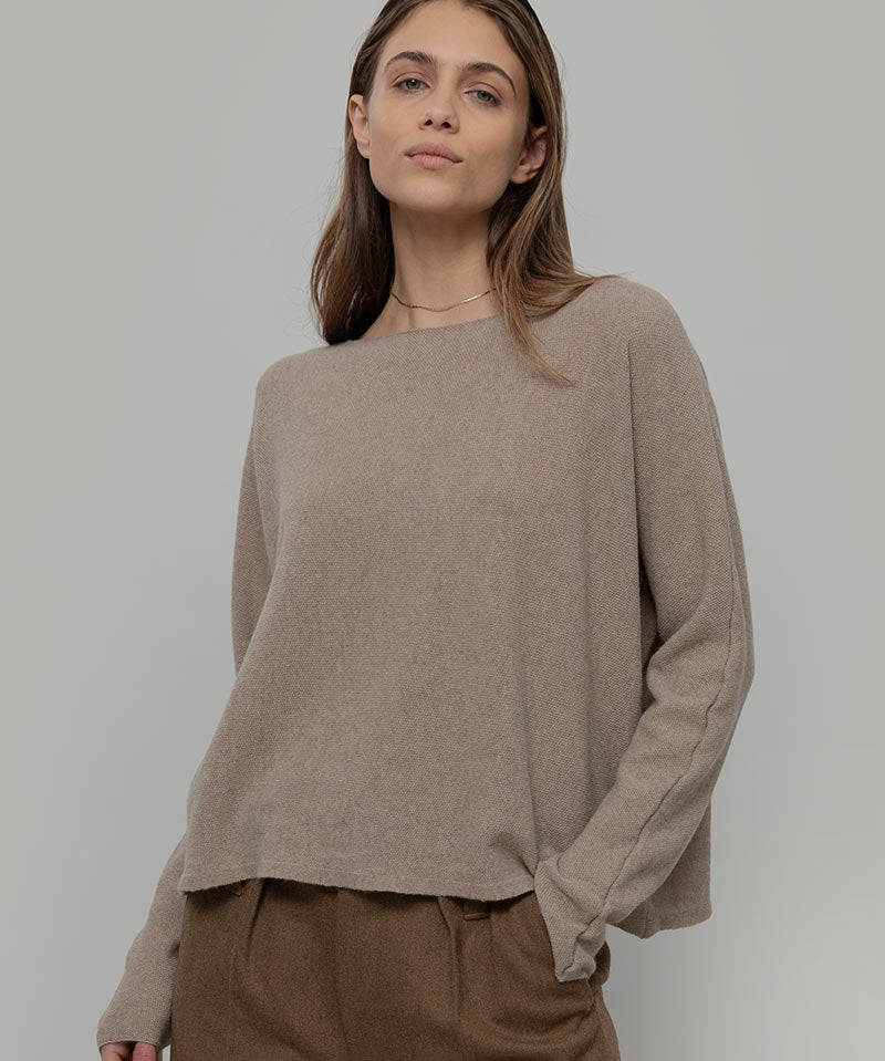 Maglia Donna Cashmere Rigenerato Dorotea Rifò Moda Circolare Made in Italy - Beige