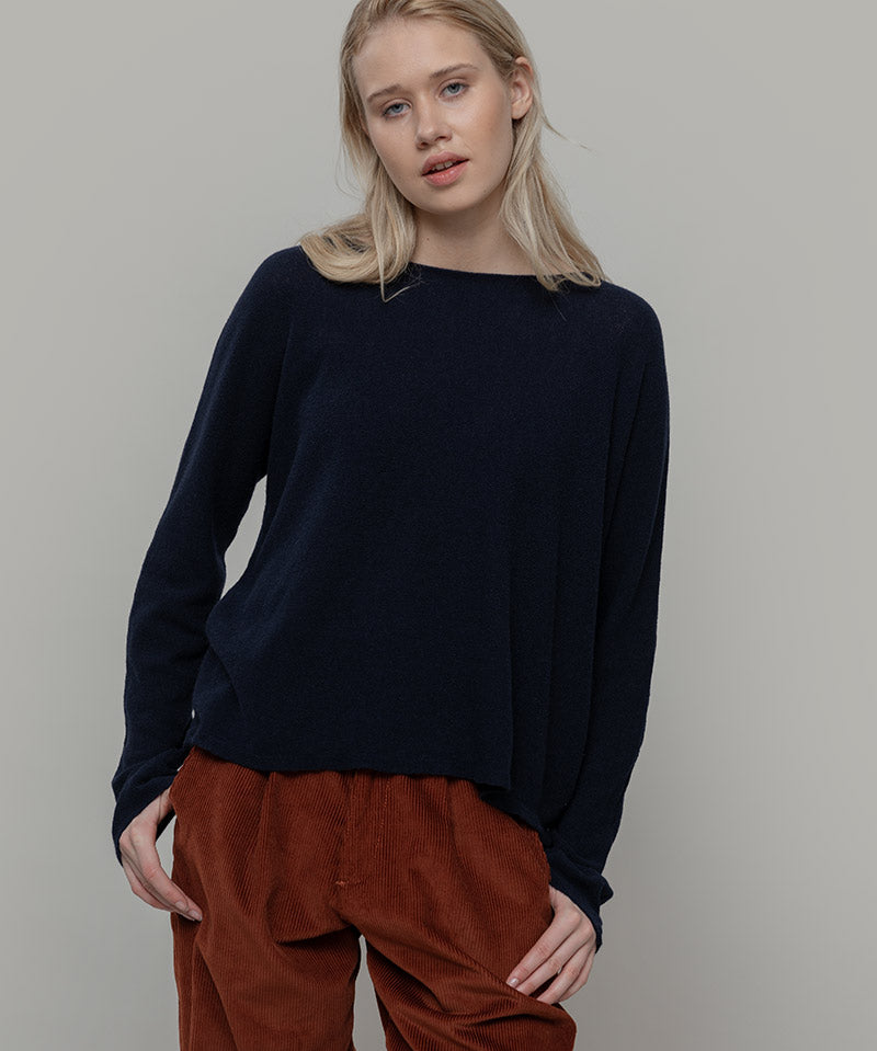 Maglia Donna Cashmere Rigenerato Dorotea Rifò Moda Circolare Made in Italy - Blu