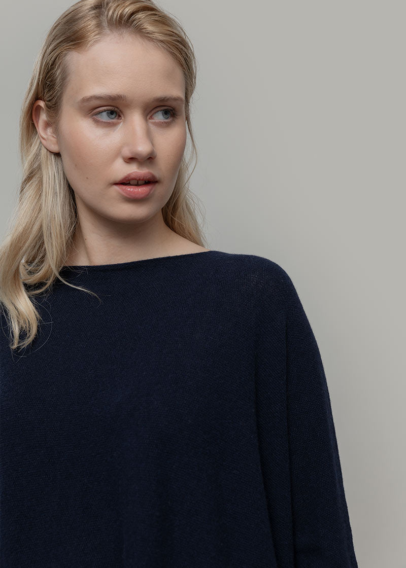 Maglia Donna Cashmere Rigenerato Dorotea Rifò Moda Circolare Made in Italy - Blu