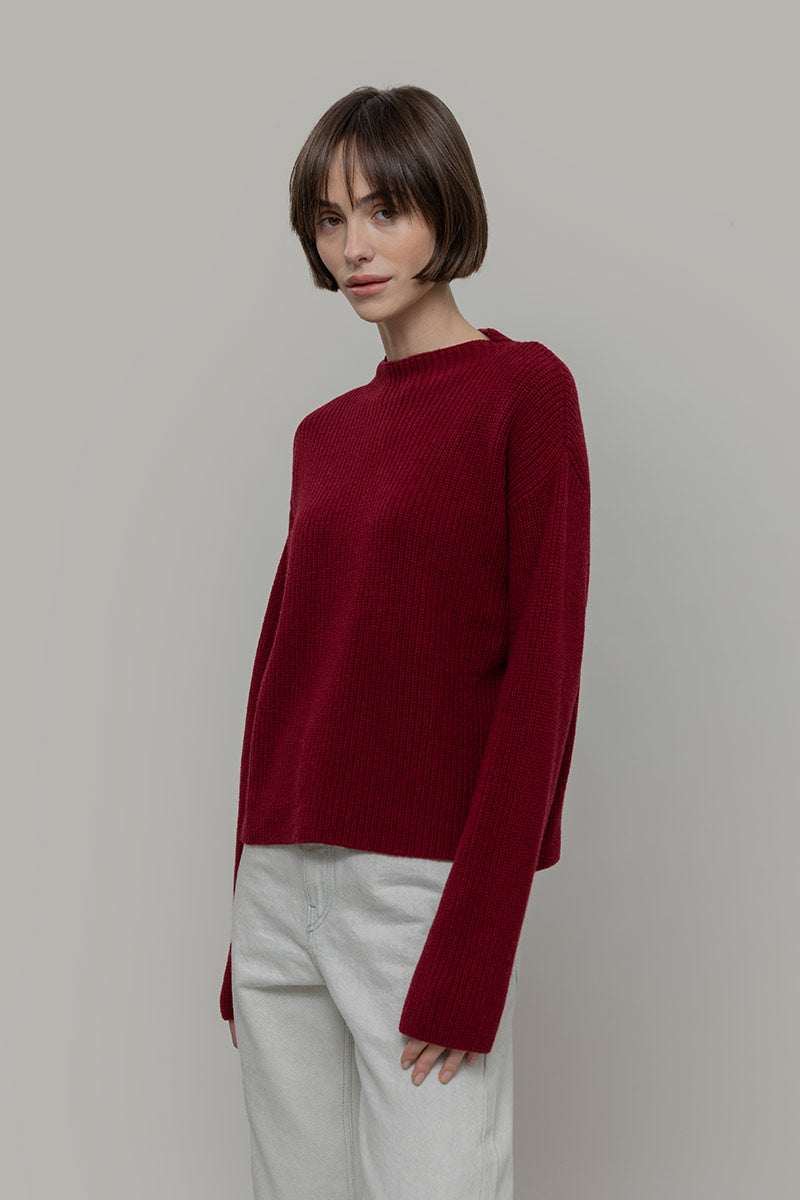 Maglia Donna Cashmere Rigenerato Melissa Rosso - Rifò Lab Moda circolare made in Italy