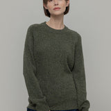 Maglia Girocollo Unisex Cashmere Rigenerato Alfredo Verde - Rifò Lab Moda circolare made in Italy
