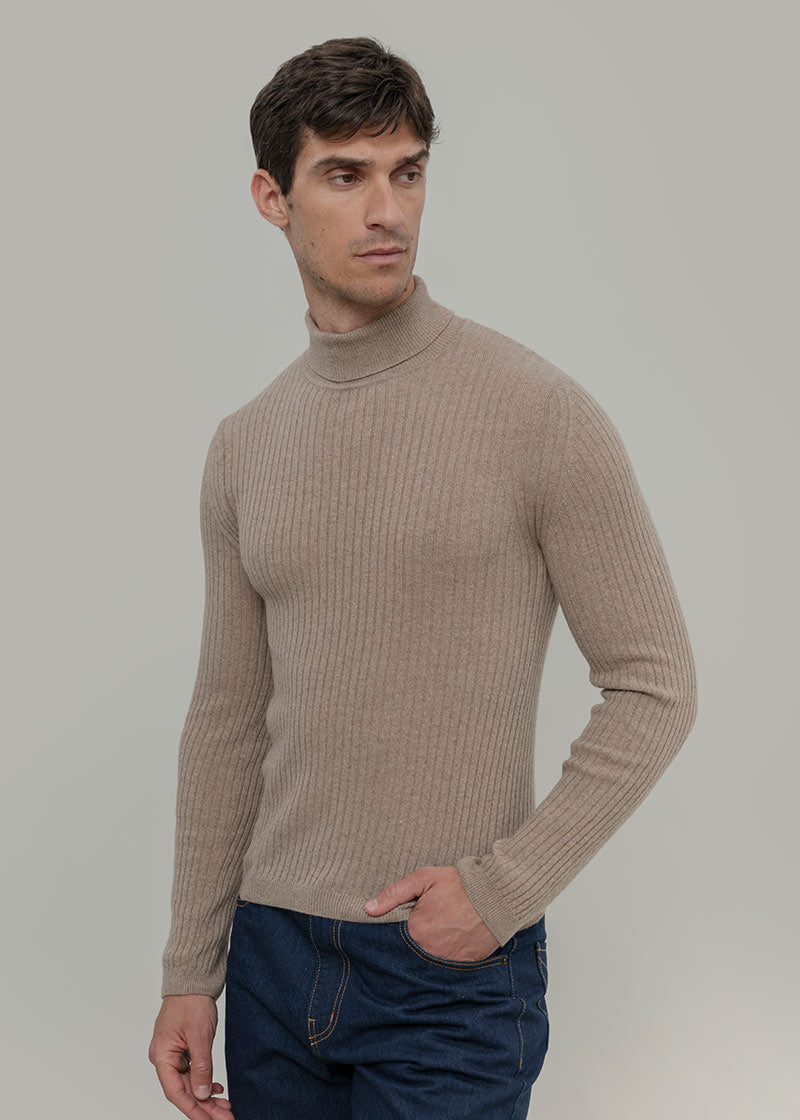Maglione Collo Alto Cashmere Leggero Uomo - Rifò Lab Moda circolare made in Italy 