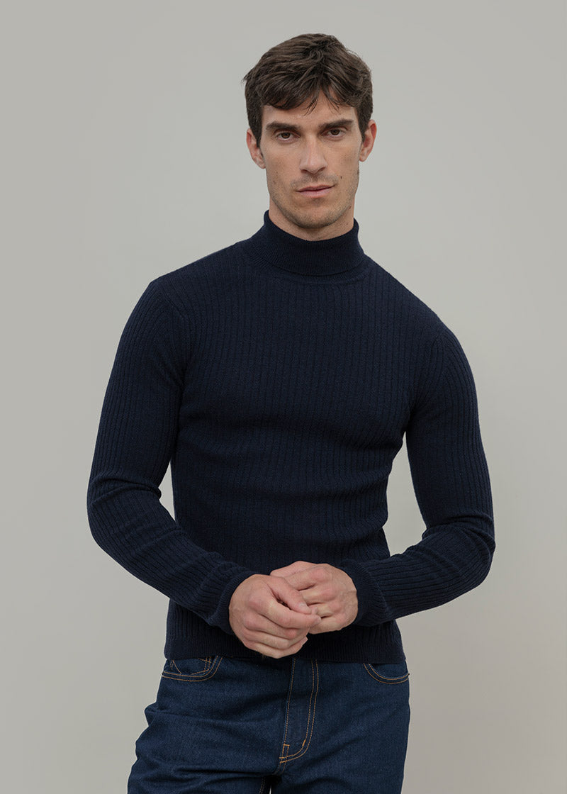 Maglione Collo Alto Cashmere Leggero Uomo - Rifò Lab Moda circolare made in Italy 