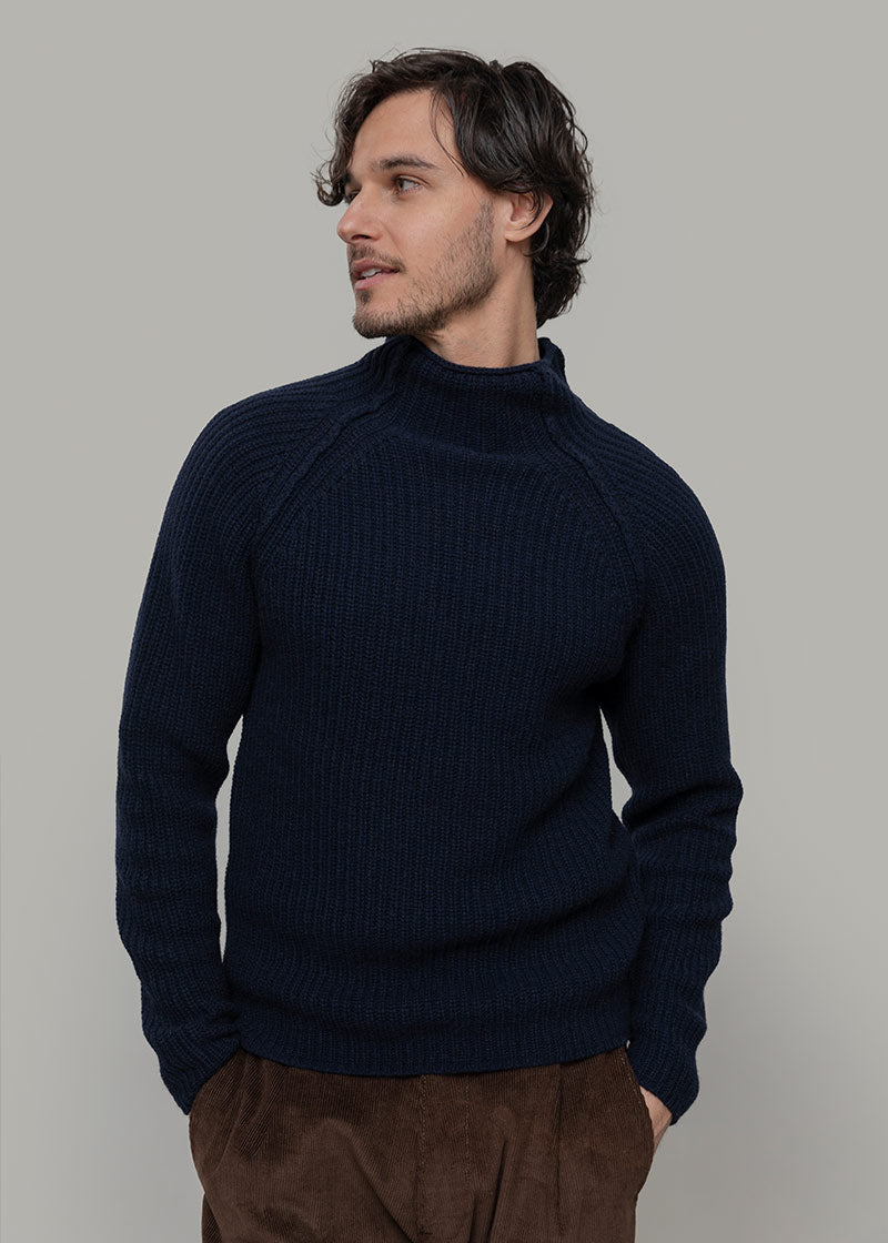 Maglione Collo Alto Unisex Lana Rigenerata Corrado - Rifò Lab Moda circolare made in Italy