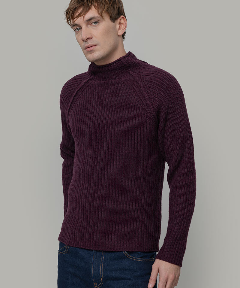 Maglione Collo Alto Unisex Lana Rigenerata Corrado - Rifò Lab Moda circolare made in Italy