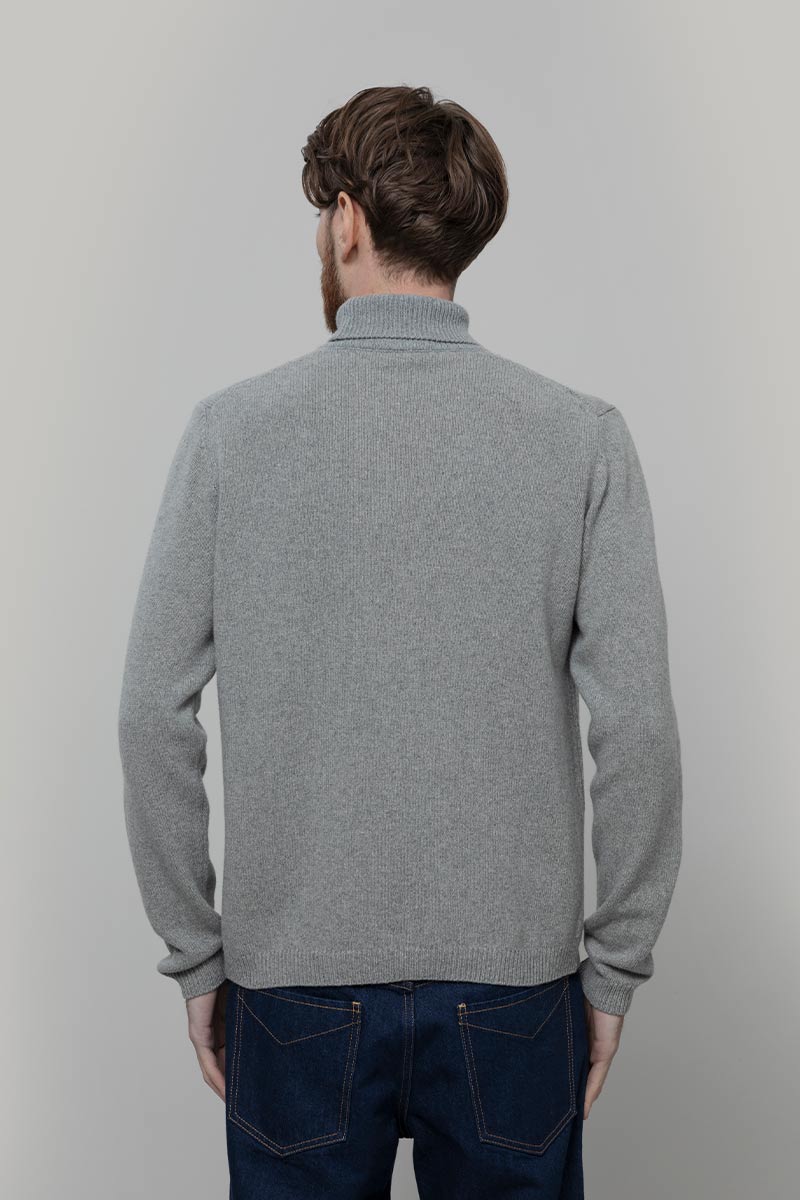 Dolcevita Uomo Cashmere Riciclato Maglione Collo Alto Uomo Dimitri - Rifò Lab Moda circolare made in Italy
Grigio Calce