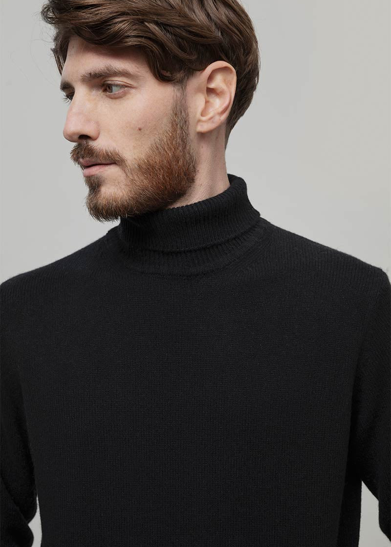 Dolcevita Uomo Cashmere Riciclato Maglione Collo Alto Uomo Dimitri - Rifò Lab Moda circolare made in Italy
Nero Ardesia