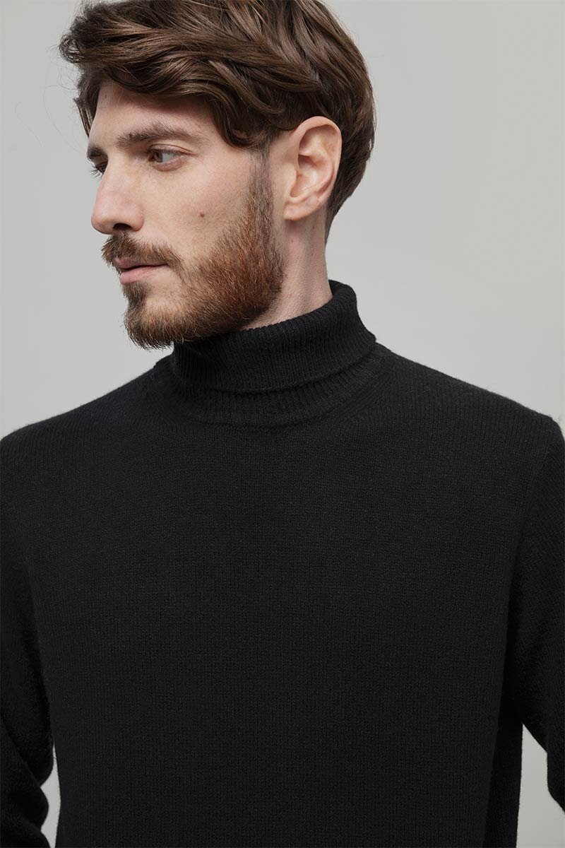 Dolcevita Uomo Cashmere Riciclato Maglione Collo Alto Uomo Dimitri - Rifò Lab Moda circolare made in Italy
Nero Ardesia