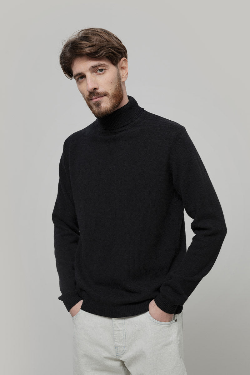 Dolcevita Uomo Cashmere Riciclato Maglione Collo Alto Uomo Dimitri - Rifò Lab Moda circolare made in Italy
Nero Ardesia